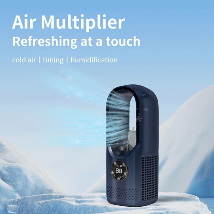 Portable Air Conditioning Fan USB Tower Fan Desktop Bladeless Fan - With Water Mist Cooling, Seven-color LED Ambient Light, Timer And Smart Shutdown - Perfect For Office, Travel, Camping And Home Essentials - 图片 7