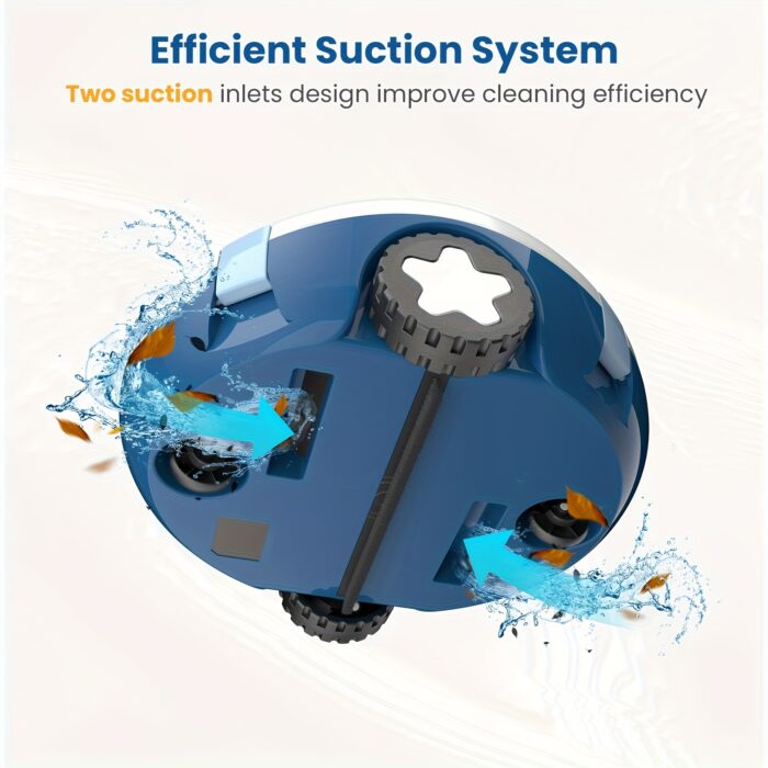 2025 New INSE Cordless Robotic Pool Cleaner, Automatic Vacuum, 90-Min Long Runtime, Self-Parking, Lightweight, Ideal for Flat Above/In-Ground Pool Up to 65 Feet/1100 Sq.Ft - 图片 3