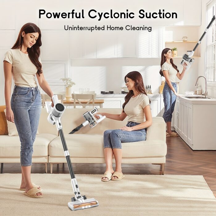 Cordless Vacuum Cleaner, 35-45kPa Powerful Stick Vacuum, Rechargeable Battery, Vacuum Cleaners for Home Anti-Tangled Lightweight Handheld for Hardwood Floor, Carpets, Pet Hair - 图片 14