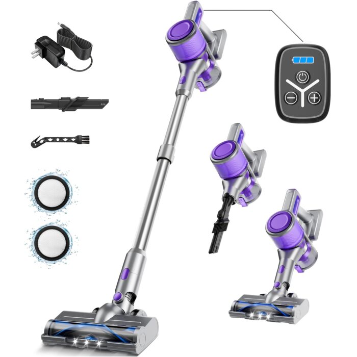 Cordless Vacuum Cleaner, 35-45kPa Powerful Stick Vacuum, Rechargeable Battery, Vacuum Cleaners for Home Anti-Tangled Lightweight Handheld for Hardwood Floor, Carpets, Pet Hair - 图片 11
