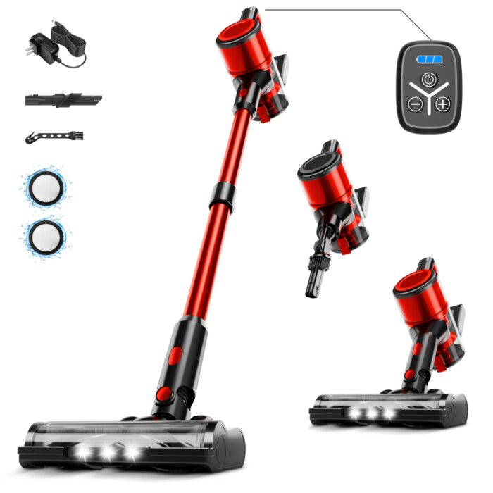 Cordless Vacuum Cleaner, 35-45kPa Powerful Stick Vacuum, Rechargeable Battery, Vacuum Cleaners for Home Anti-Tangled Lightweight Handheld for Hardwood Floor, Carpets, Pet Hair - 图片 7