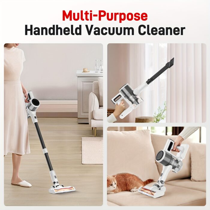 Cordless Vacuum Cleaner, 35-45kPa Powerful Stick Vacuum, Rechargeable Battery, Vacuum Cleaners for Home Anti-Tangled Lightweight Handheld for Hardwood Floor, Carpets, Pet Hair - 图片 3