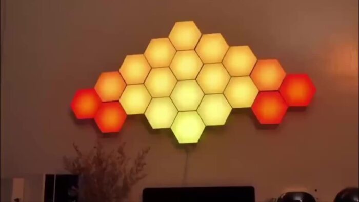 10pcs Smart Hexagon LED Wall Lights with App & Remote Control, Music Sync RGBIC Panels for Gaming Room, Bedroom, Living Room Decor - Vibrant Geometric Design, USB Powered, Color Changing Modern Lighting - Image 3